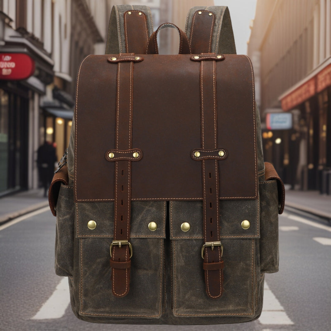 Finnegan™ — Classic High-Quality Canvas Backpack Men's Statement Handbag, alternate view 8