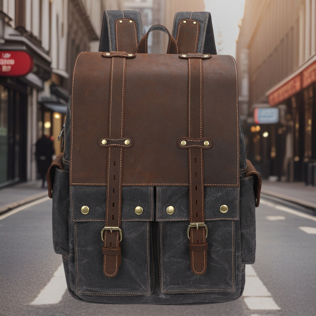 Finnegan™ — Classic High-Quality Canvas Backpack Men's Statement Handbag, alternate view 9