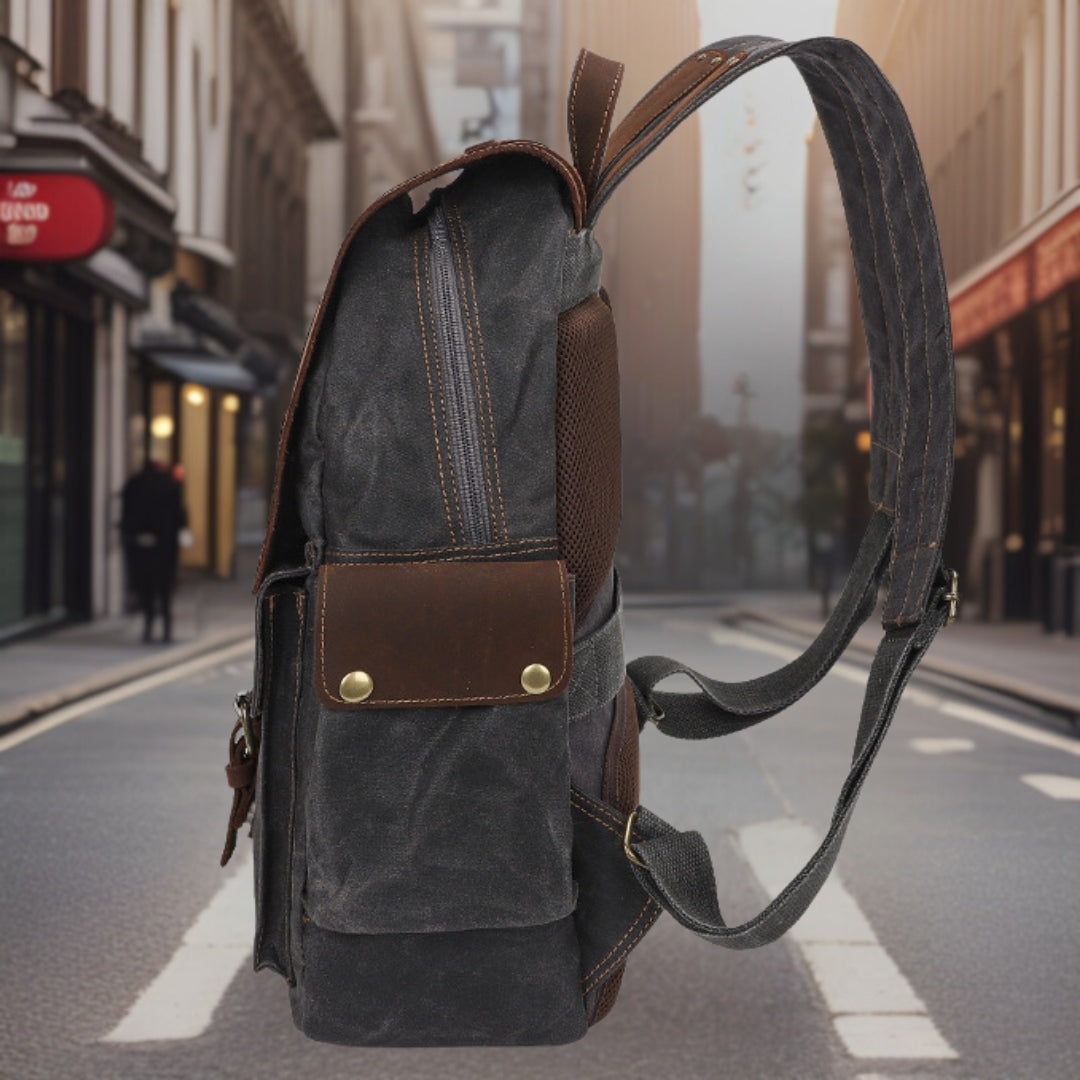 Finnegan™ — Classic High-Quality Canvas Backpack Men's Statement Handbag, alternate view 7