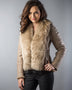 Beige Lamb Nappa Leather Jacket with Merino Fur Collar-0