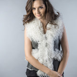 Gray Natural Nappa Lambskin Merino Fur Vest-0