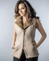 Beige Genuine Nappa Lambskin Fur Vest-0