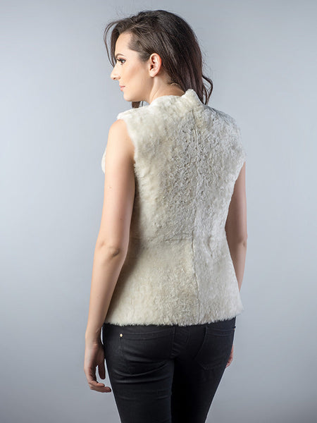 Light Brown Reversible Natural Nappa Sheepskin Fur Vest-2