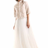 Ivory Genuine Mink Fur Jacket-4