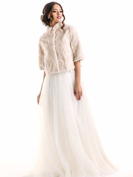 Ivory Genuine Mink Fur Jacket-4