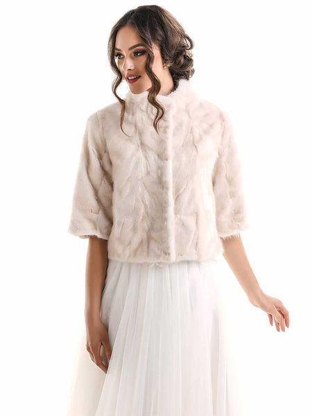 Ivory Genuine Mink Fur Jacket-2