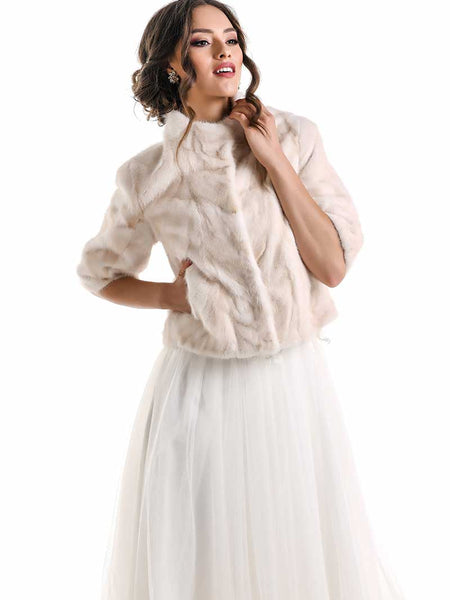 Ivory Genuine Mink Fur Jacket-0