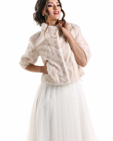 Ivory Genuine Mink Fur Jacket-0