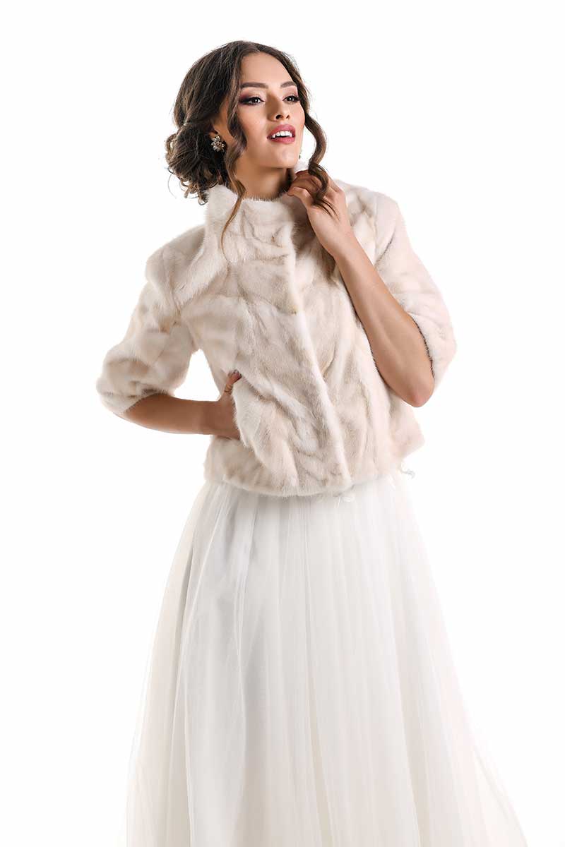 Tiziana — Ivory Genuine Mink Fur Jacket