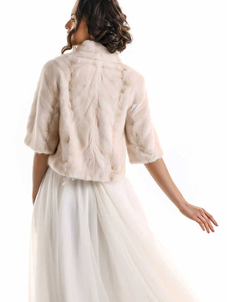 Ivory Genuine Mink Fur Jacket-1