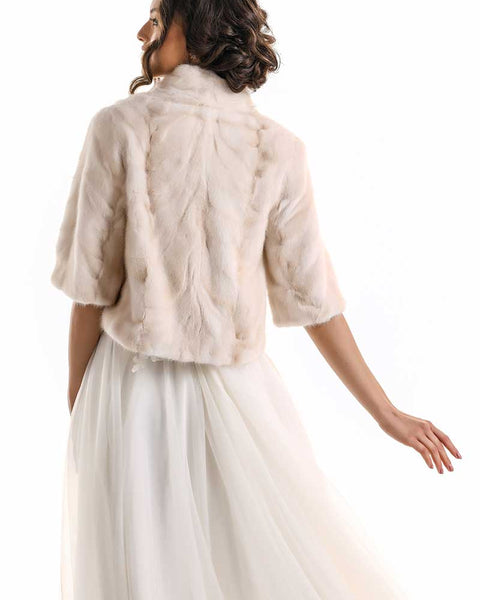 Ivory Genuine Mink Fur Jacket-1