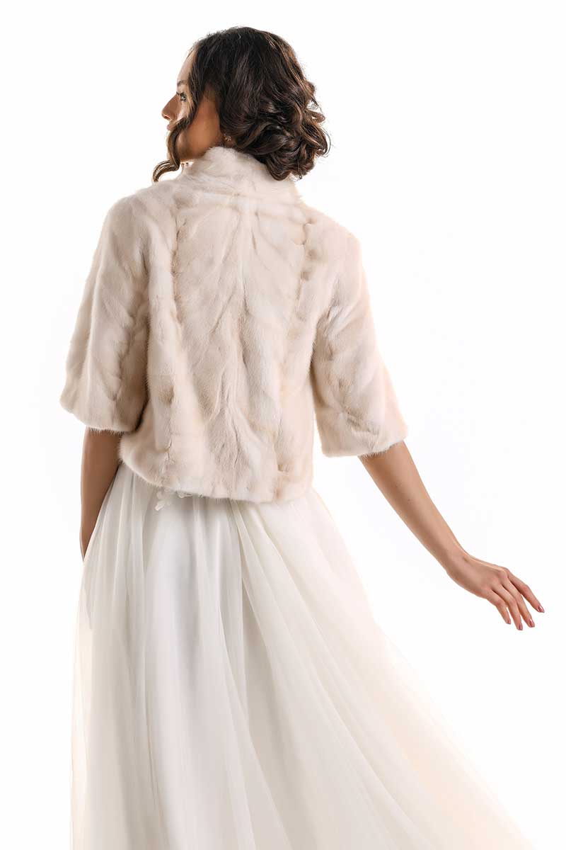 Tiziana — Ivory Genuine Mink Fur Jacket, alternate view 2