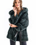 Olive Elegant Genuine Mink Fur Hooded Coat-0