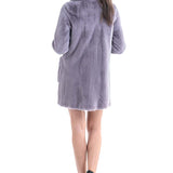 Gray Cozy Genuine Mink Fur Coat-3