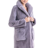 Gray Cozy Genuine Mink Fur Coat-0