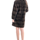 Brown Genuine Mink Fur Coat-1