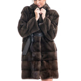 Brown Genuine Mink Fur Coat-2