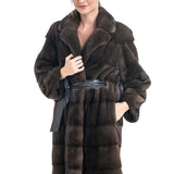 Brown Genuine Mink Fur Coat-3