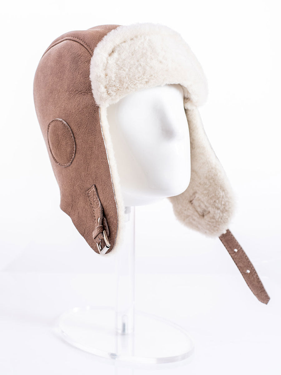 Beige Sheepskin Fur Hat
