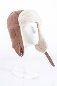 Winona Rivière — Beige Sheepskin Fur Hat White Women's Coat or Jacket