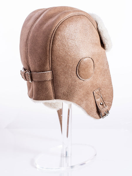 Beige Sheepskin Fur Hat