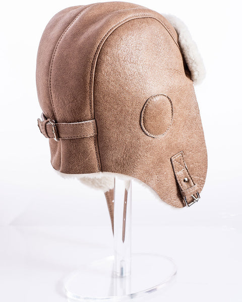 Beige Sheepskin Fur Hat