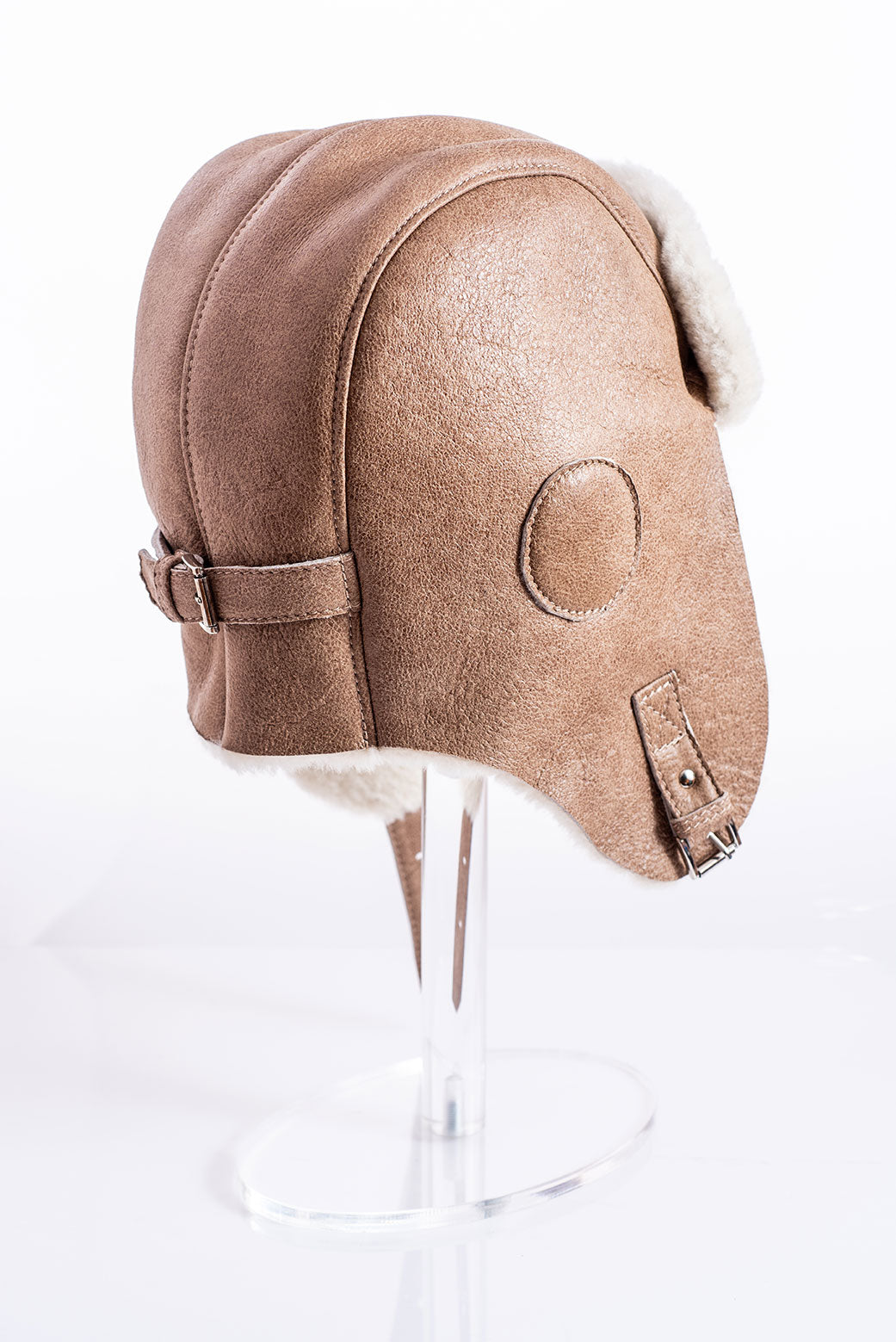 Winona Rivière — Beige Sheepskin Fur Hat White Women's Coat or Jacket, alternate view 2