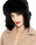 Black Genuine Arctic Fox Fur and Nappa Lamb Leather Hat-0