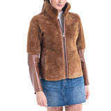 Cognac Lamb Shearling Leather Jacket-1