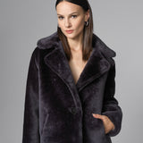Gray Merino Sheepskin Fur Jacket-1