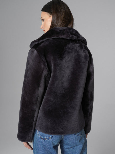 Gray Merino Sheepskin Fur Jacket-2