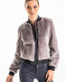 Gray Natural Sheepskin Mouton Fur Jacket-0