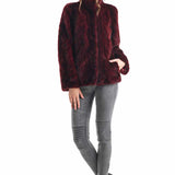 Burgundy Luxury Genuine Mink Fur Jacket-2