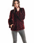 Burgundy Luxury Genuine Mink Fur Jacket-0