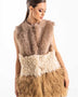 Beige Geniune Sheepskin Fur Vest-0