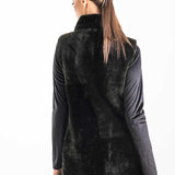 Olive Reversible Geniune Nappa Lamb Leather Mouton Fur Vest-1