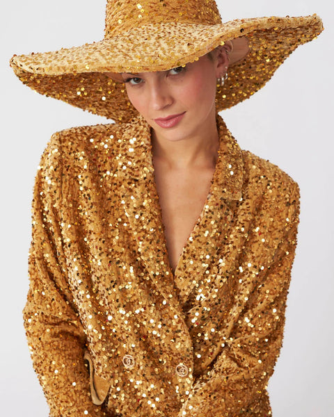 Gold Sequin Handmade Flapper Hat