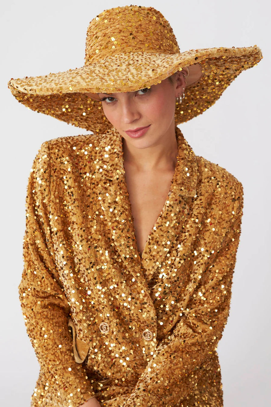True Versailles — Gold Sequin Handmade Flapper Hat, alternate view 2