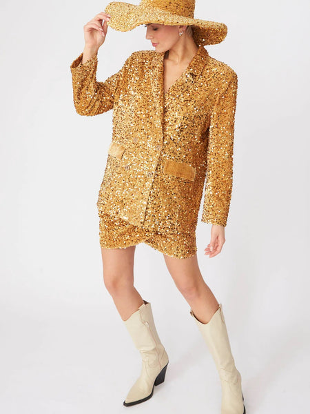 Gold Sequin Handmade Flapper Hat