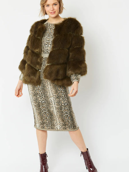 Green Faux Fur Ella Coat-1