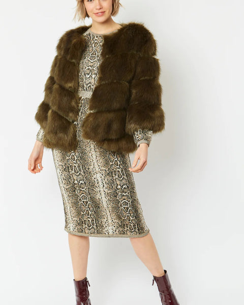 Green Faux Fur Ella Coat-1