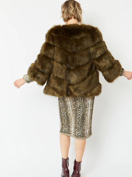 Green Faux Fur Ella Coat-2