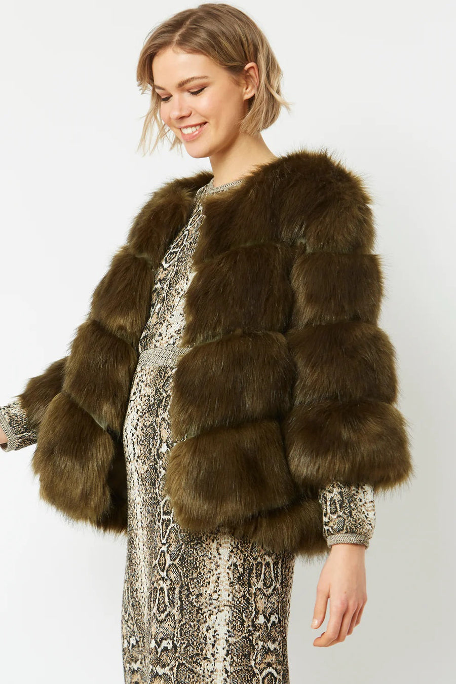 Palomina — Green Faux Fur Ella Coat
