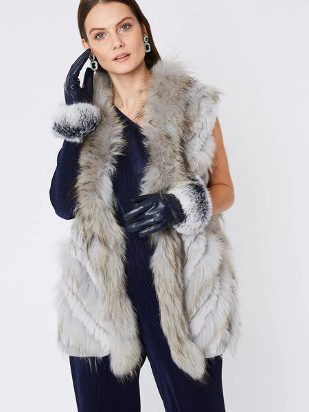 Grey Fox And Coney Fur Gilet-0