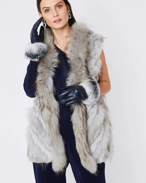 Grey Fox And Coney Fur Gilet-0