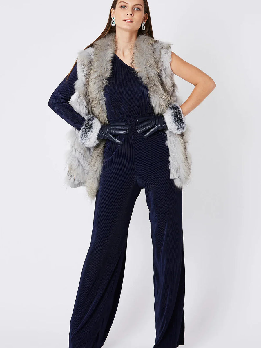 Grey Fox And Coney Fur Gilet-2
