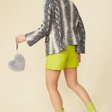 Grey Faux Fur Love Heart Micro Bag-1