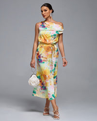Fiorella — One Shoulder Tie-dye Print Midi Dress, alternate view 4