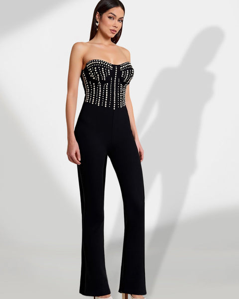 Beaded Ball Overall with Elephant Legs for a Chic and Trendy Style