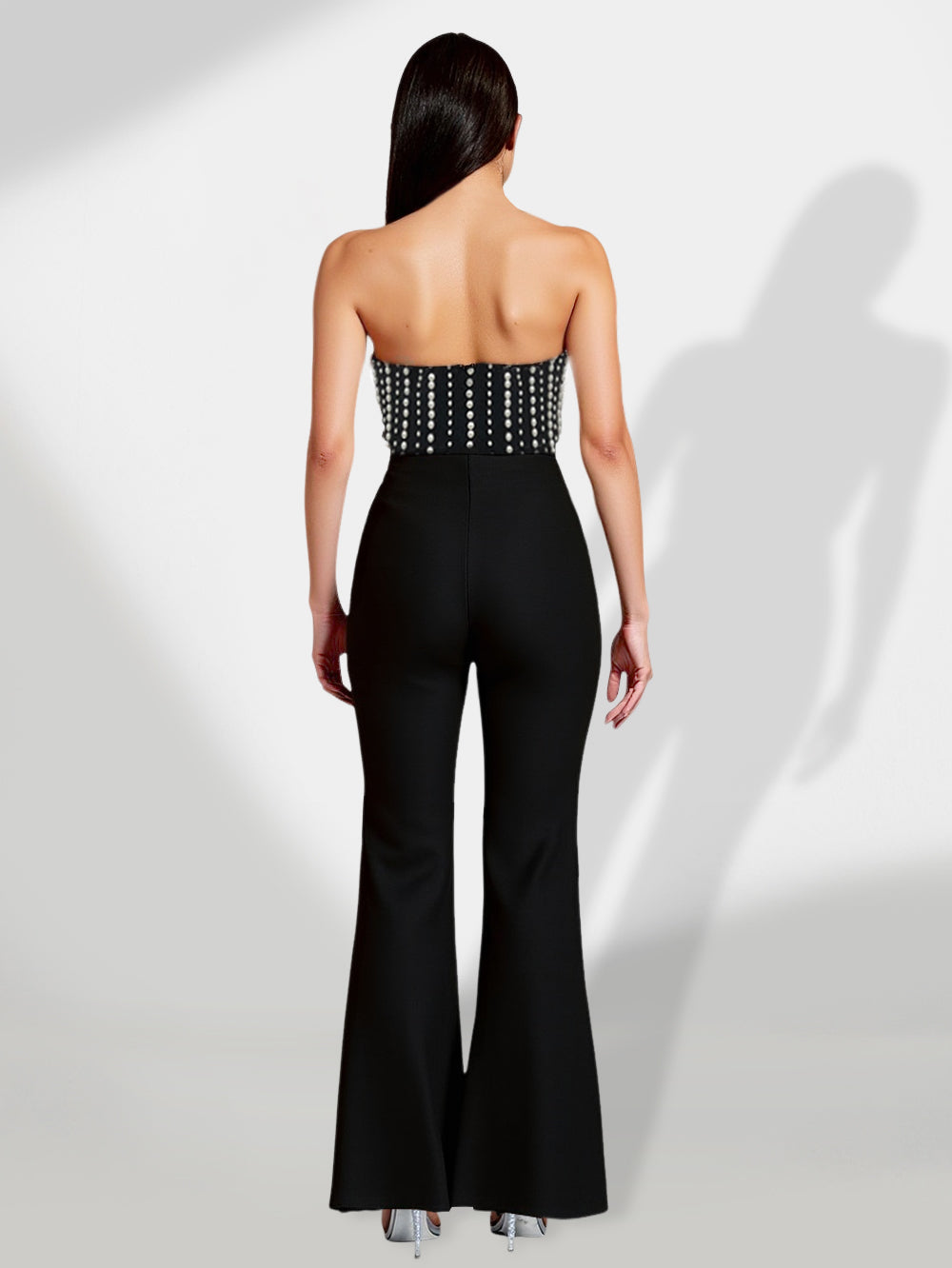 Paloma Delacroix — Beaded Ball Overall with Elephant Legs for a Chic and Trendy Style Black Women's…, alternate view 3